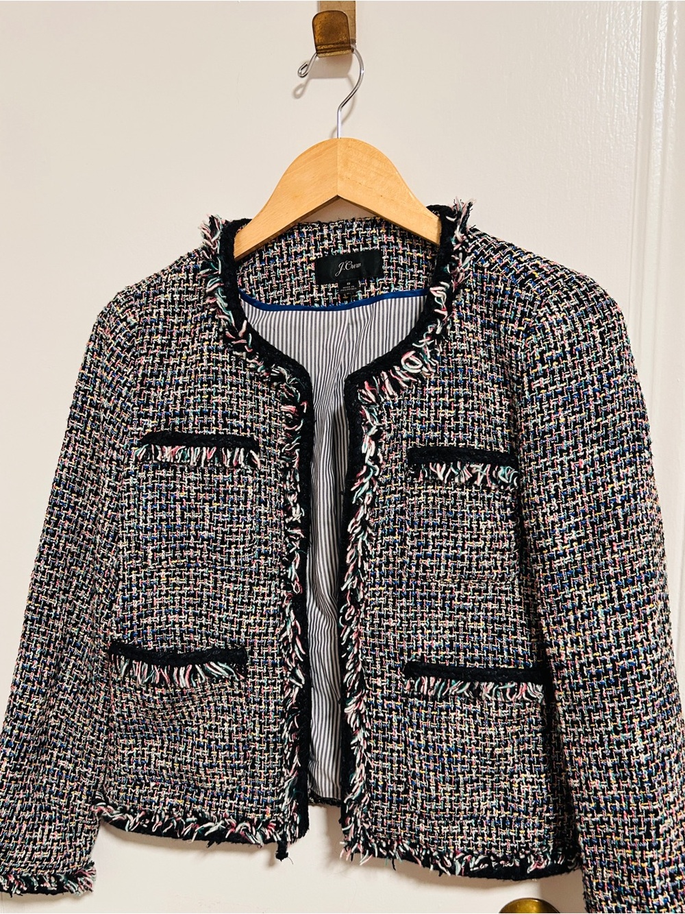JCREW Textured Multi-Color Tweed Jacket - Women's